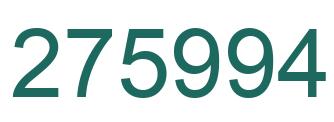 Number 275994 green image