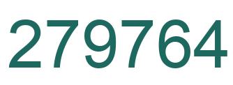 Number 279764 green image