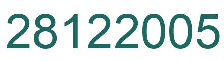 Number 28122005 green image