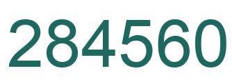 Number 284560 green image