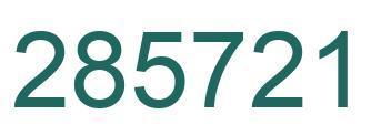Number 285721 green image