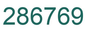 Number 286769 green image