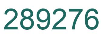 Number 289276 green image