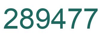 Number 289477 green image
