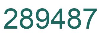 Number 289487 green image