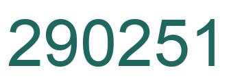 Number 290251 green image