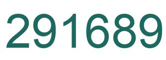 Number 291689 green image