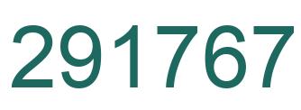 Number 291767 green image