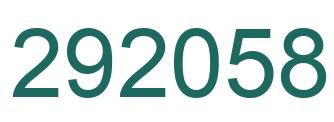 Number 292058 green image