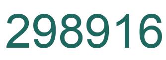 Number 298916 green image