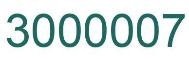Number 3000007 green image