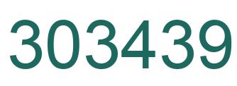 Number 303439 green image