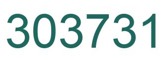 Number 303731 green image