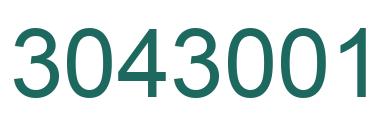 Number 3043001 green image