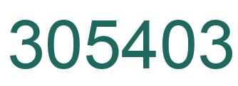Number 305403 green image