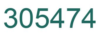 Number 305474 green image