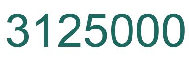 Number 3125000 green image