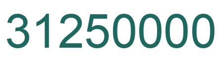 Number 31250000 green image