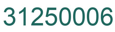 Number 31250006 green image