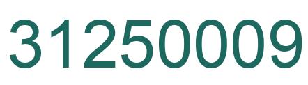 Number 31250009 green image