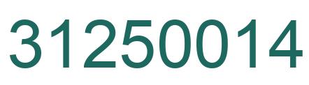 Number 31250014 green image