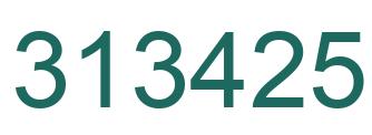 Number 313425 green image