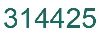 Number 314425 green image