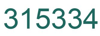 Number 315334 green image