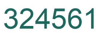 Number 324561 green image