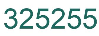 Number 325255 green image