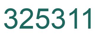 Number 325311 green image