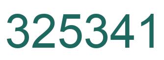 Number 325341 green image