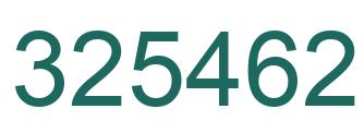 Number 325462 green image