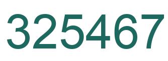 Number 325467 green image