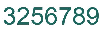 Number 3256789 green image