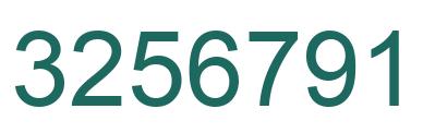 Number 3256791 green image
