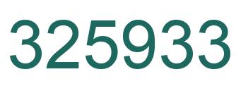 Number 325933 green image