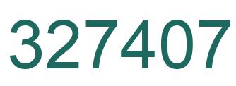 Number 327407 green image
