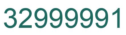 Number 32999991 green image