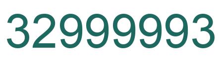 Number 32999993 green image