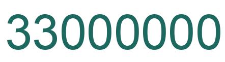 Number 33000000 green image