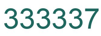 Number 333337 green image