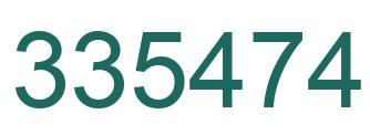 Number 335474 green image