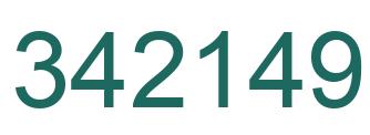 Number 342149 green image