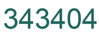 Number 343404 green image