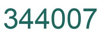 Number 344007 green image