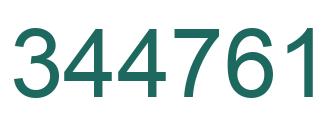 Number 344761 green image