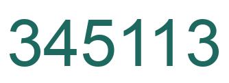 Number 345113 green image