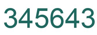 Number 345643 green image