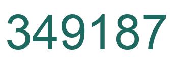 Number 349187 green image